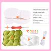 1 set tălpi cu cârlig țesute manual, tălpi anti-lovitură din cauciuc moale + linie goală, papuci tricotați manual, sandale, pantofi, material croșetat