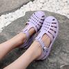 Baotou Sandals Women's Spring Summer Roman Sandals Outside Breathable Flat Casual Buckle Beach Jelly Sandals