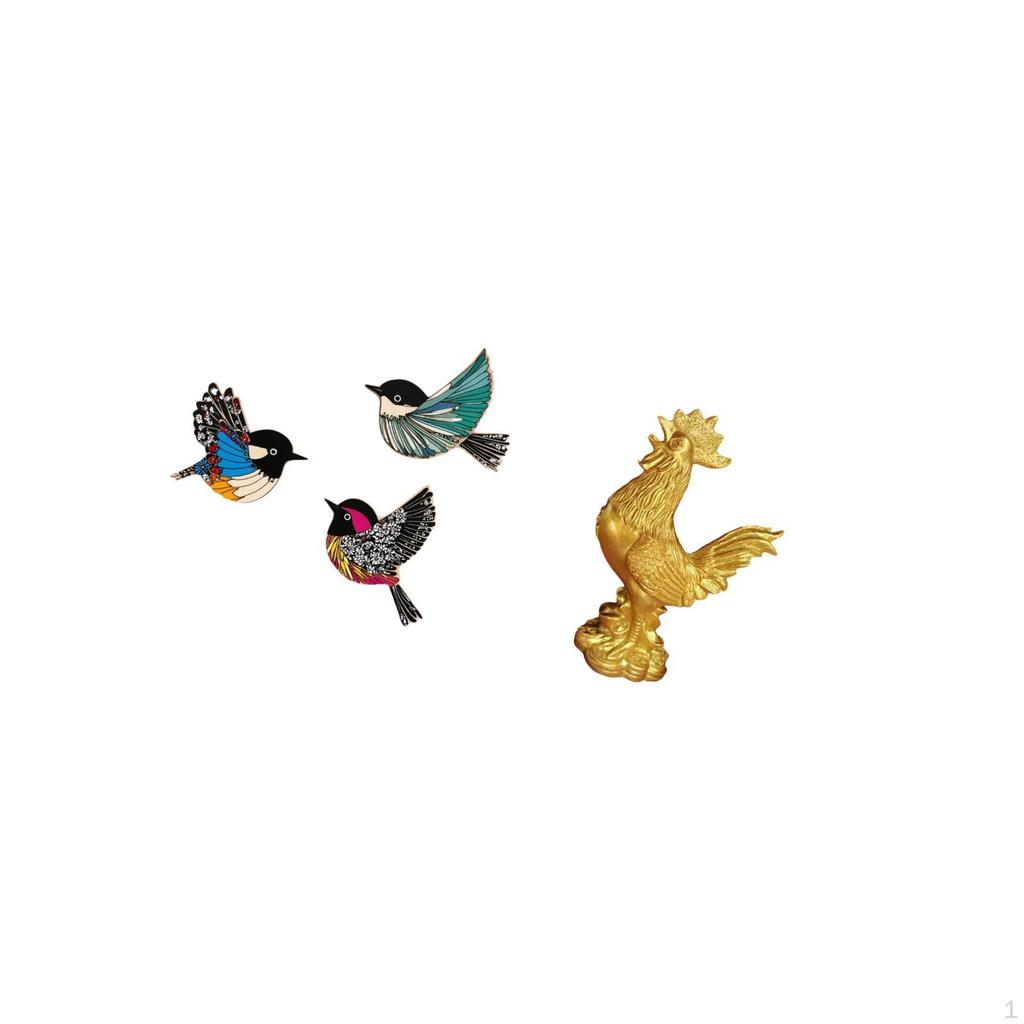 Wooden Bird Wall Art And Chicken Figurine Feng Shui Decor for Garden Study Room Farmhouse Home