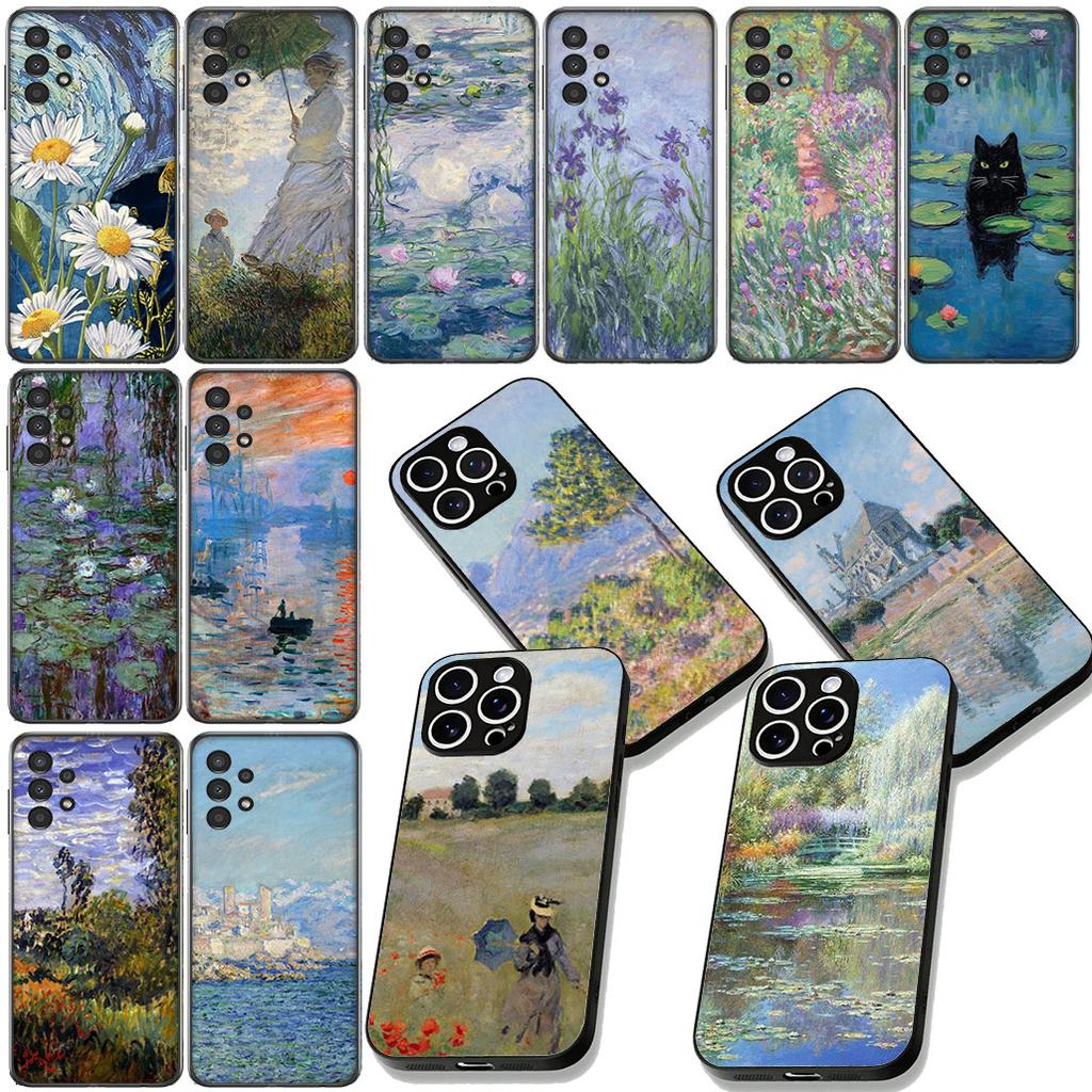 Claude Monet Impressionism Painter Art for Samsung Galaxy Note 20 9 10 S8 S10 Lite S9 Plus A54 A53 A21S S10E A17 Phone Case
