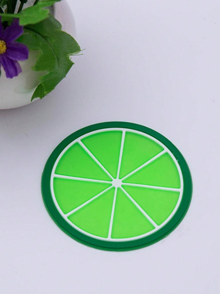 7pcs Fruit Cup Mat, Silicone Cup Mat Table Cup Coaster, Creative Fruit Pattern Coaster Home Decoration Heat-Resistant Tea Cup Ma
