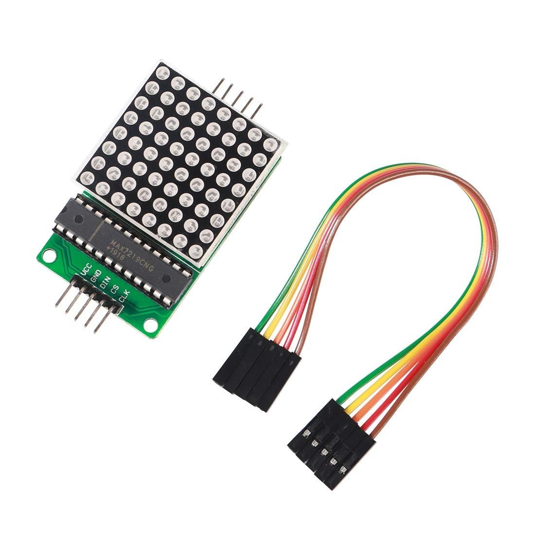 

Модуль матричного світлодіодного дисплея 8x8 MAX7219 для мікроконтролерів Arduino Raspberry Pi з 5-контактними дротами