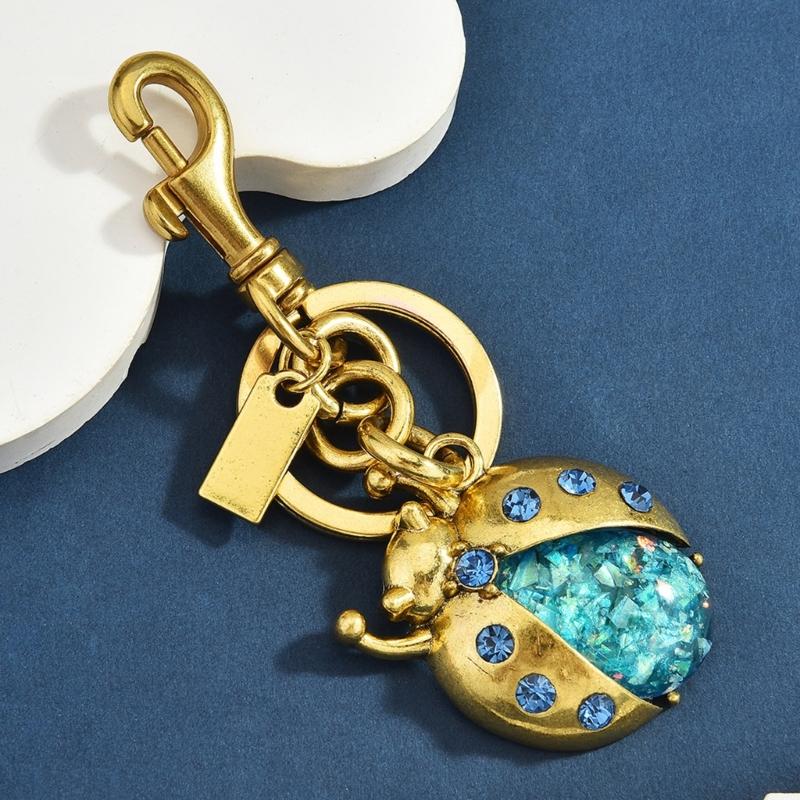 Stylish Ladybugs Keychain With Crystals Rhinestones Alloy Designs For Trendy Accessories