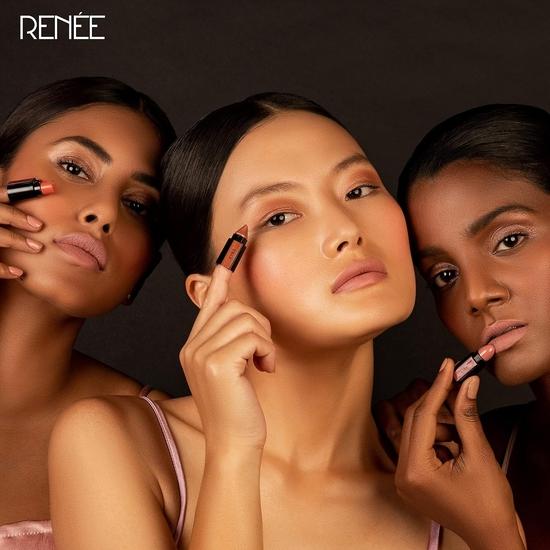 RENEE Fab Face 3 In 1 Makeup Stick Nude 4.5gm| Includes Eyeshadow, Blush & Lipstick| Infused With Vitamin E|  Travel Friendly