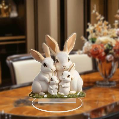 Centros de Mesa Coelhinho da Páscoa Para Mesas Acrílico 2D Centro de Mesa Para Páscoa 18cm/7polegadas Decoração de Casa Sinal de Mesa Decoração Para