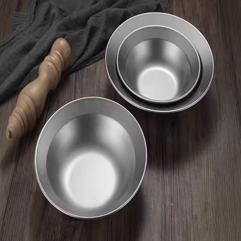 ZISIZ 30cm Retro Distressed Stainless Steel Pasta Bowl