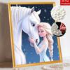 Disney Pearl Painting Frozen Elsa and Her Pony Nook 5D DIY Pearl Picture Crafts for Adults/Beginners Gift Ideas Home Decor