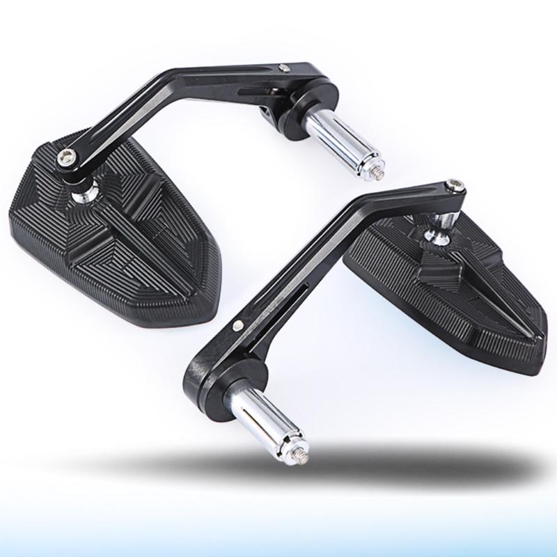 7/8Inch Motorcycle Handlebar End Mirror Inverted Rearview Mirror Universal Replacement 360 Degree Rotating Side Mirror