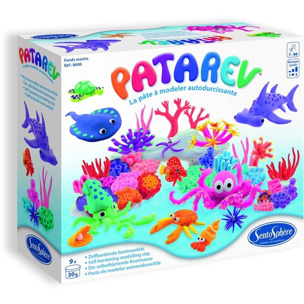 Pate a modeler autodurcissante - SENTOSPHERE - Patarev - Fonds Marins - Différentes Couleurs - 9 couleurs - Des 7 ans