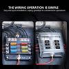 6 Ways Blade Car Fuse Box Holder Universal Marine Boat Fuse Holder Block Warning Indicator 12/36V Power Distribution Panel Board