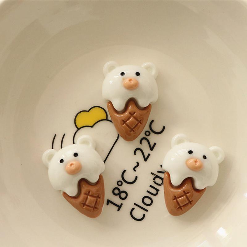 10Pcs New Cute Animal Bear, Cake, Chocolate Resin Cabochon Scrapbooking Diy Jewelry Hairpin Craft Decoration Accessories A82