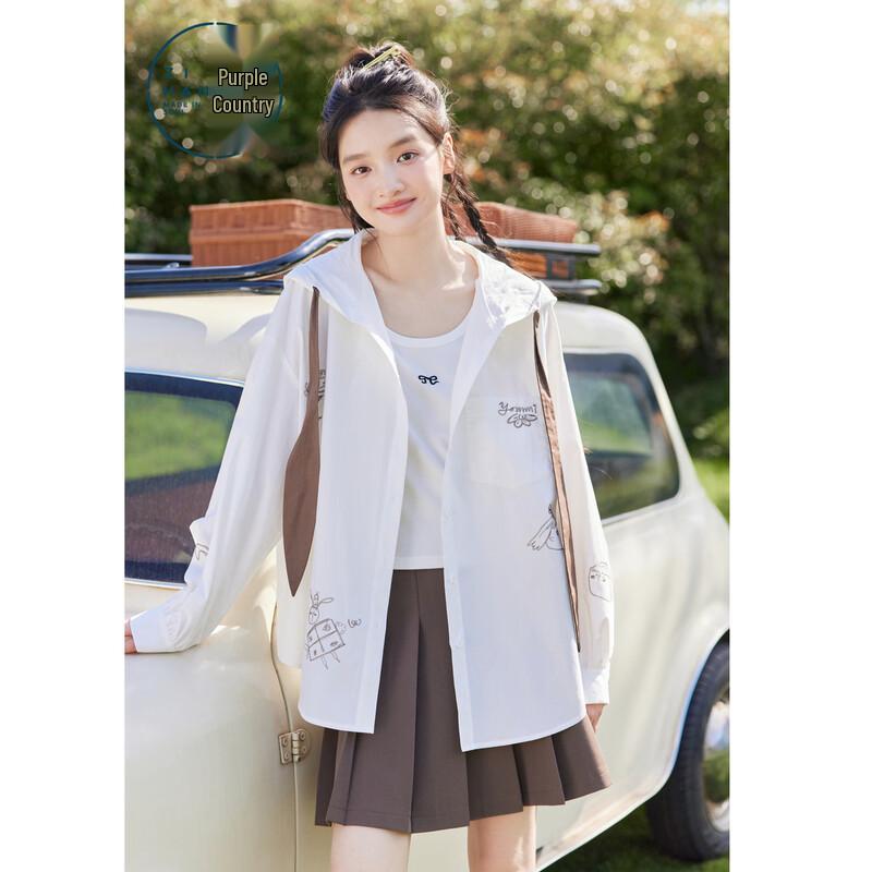 Женская хлопковая куртка-рубашка ZIHAN с капюшоном и вышивкой S