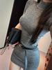 High-End Elegant Knit High Neck Bodycon Dress - Sophisticated Summer Style