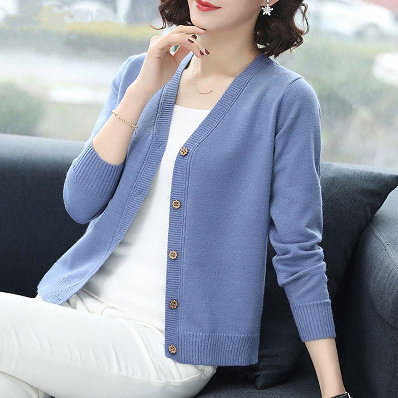 

Кардиган свитер женский осенний в корейском стиле с широким воротником - Короткая универсальная вязаная куртка XS for 27-32 kg