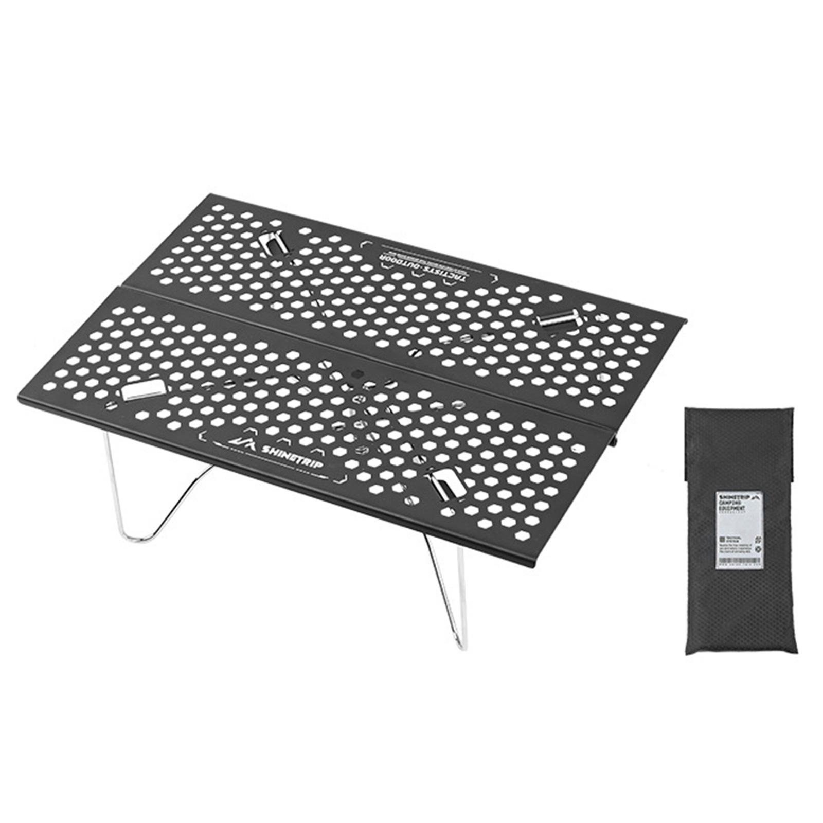 

Ультралегкий походный стол с сумкой для переноски Маленький складной стол Портативный Грузоподъемность 20 кг Не требует сборки для пеших прогулок, кемпинга и пляжа чёрный