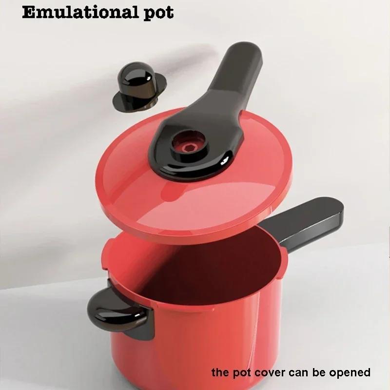 Non-Toxic Kids Toys Pretend Play Red Kitchen Toys Simulation Food Cooking Children'S Children Educational Play House Interactive Toys For Children