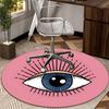 Turkish Evil Eye Round Carpet Chair Cushion Round Entryway Rug, Soft Round Rugs for Living Room, Bedroom, Circle Carpet Decor Gifts