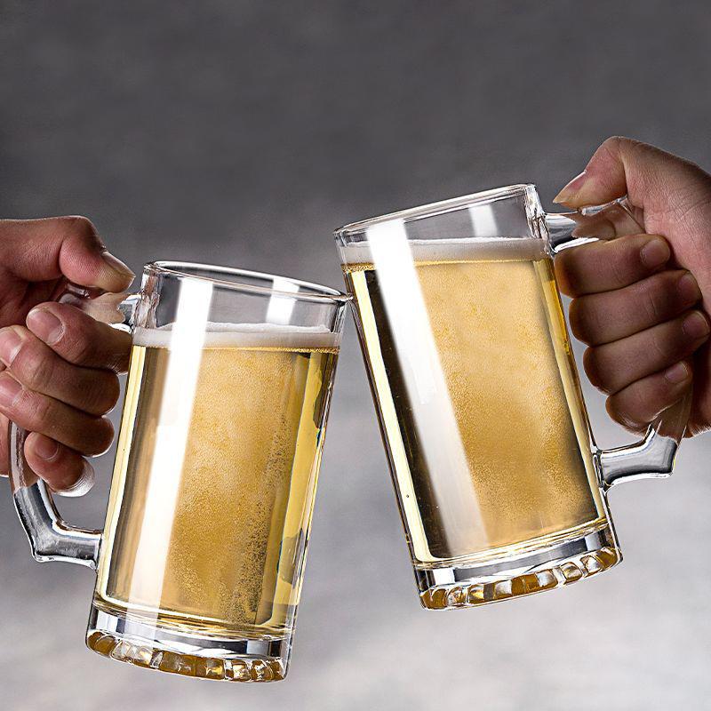 Creative Wine Glass Multiple Capacity Beer Glasses Luxury Wheat Beer Glass with Handle Elegant Water Bottle Juice Beverage Cups