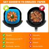Silicone Air Fryer Pot Tray Food Safe Reusable Square BBQ Barbecue Pad Plate Airfryer Oven Baking Mold Basket Pan for Kitchen