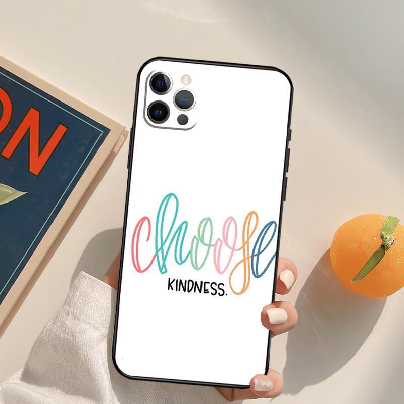 Be Kind Kryt na telefon Pro iPhone 16 Pro Max 14 11 12 13 15 Pro Max Mini XR 16e 15 16 Plus Obal na telefon