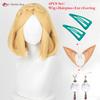 Anime Zelda Cosplay Princess Cosplay Wig 35cm/72cm Golden Yellow Pre Braid Women Wigs Heat Resistant Synthetic Hair + Wig Cap