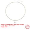 EFFIE QUEEN 100% S925 Silver 14k Gold Starflsh Style Pearl Chain Choker Necklace Natural Jewelry for Women Summer Beach GPN96