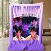 Kpop Demon Hunters Nadrukowany Flanelowy Koc Miękki Ciepły Lekki Koc na Wszystkie Pory Roku do Sofy Łóżka Kempingu Wystrój Domu Prezent Świąteczny