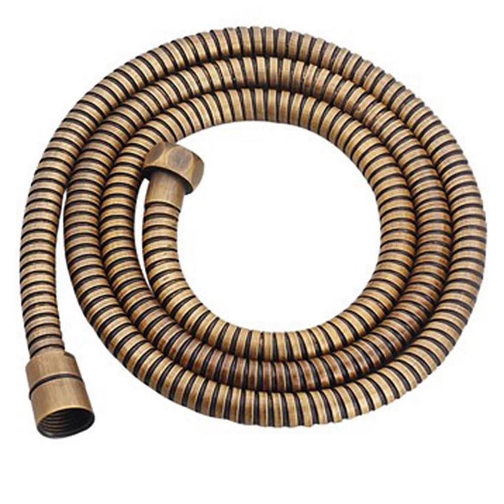 G1/2 " Flexible Nickel Shower Hose 1.5m Antique Plumbing Hose Stainless Gold Steel Bathroom Hose Gray Bathroom Shower head Pipe