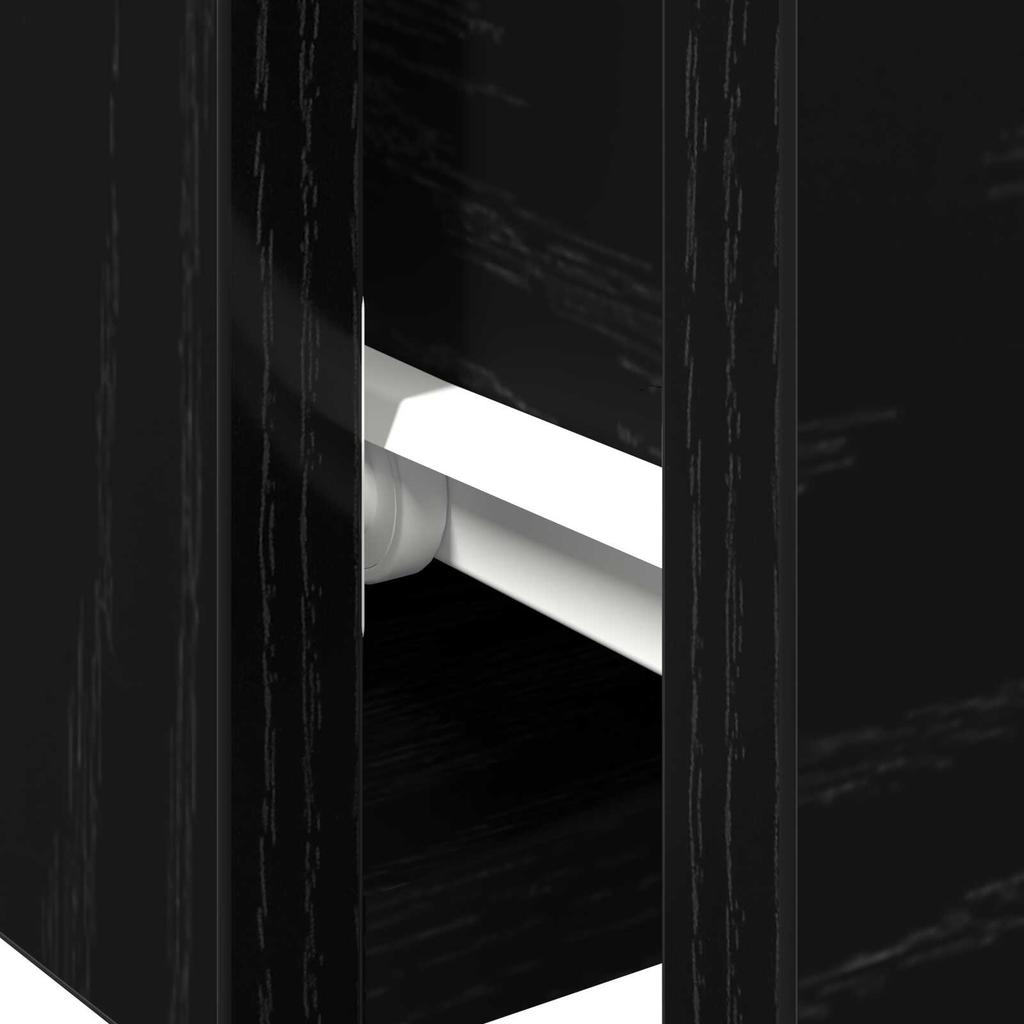 Black Oak Wall Cabinet, Suitable for Use As a Living Room TV Cabinet, Bedroom Nightstand, or Side Table for the Sofa, 68x30x20 Cm.