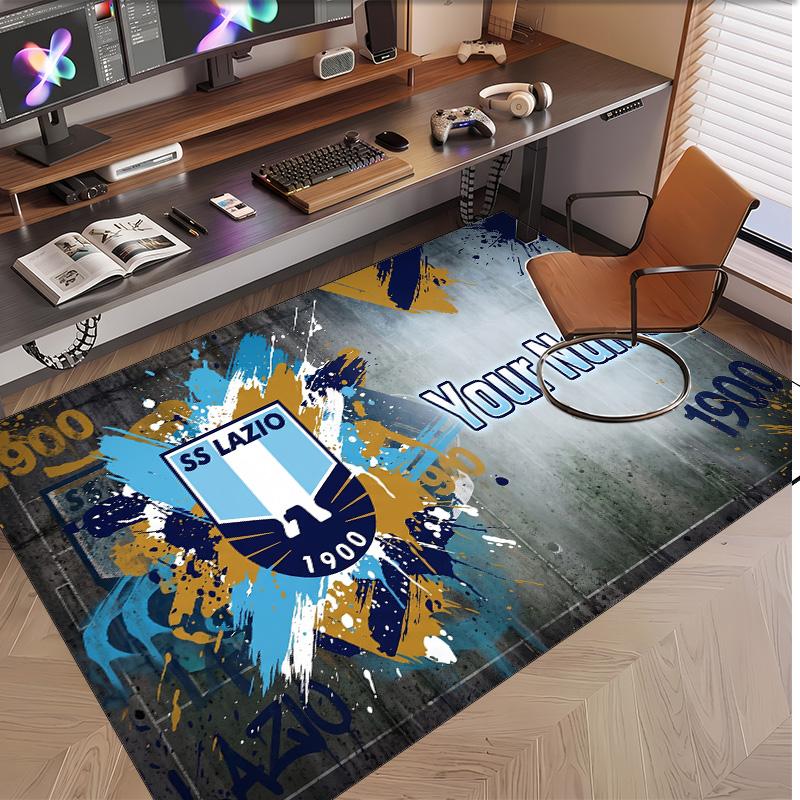 Personalized Crystal Velvet Carpet Lazio FC Pattern Non Slip Floor Rug
