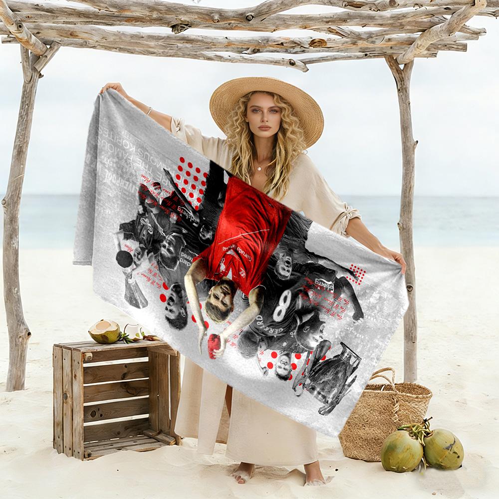 Victory Soccer Beach Towel Quick-Dry Soft Microfiber Comfortable Lightweight Suitable for Sports, Travel, Swimming, Yoga, Bathroom, Beach, And Pool