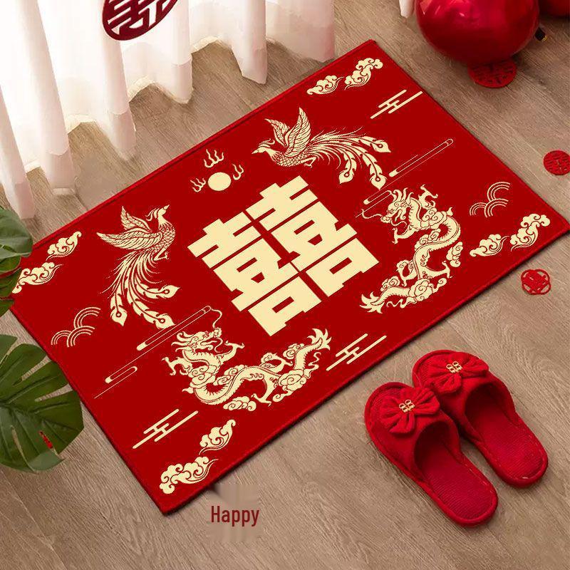 Welcome Door Mat - Happy Words Carpet for Home and Wedding Décor