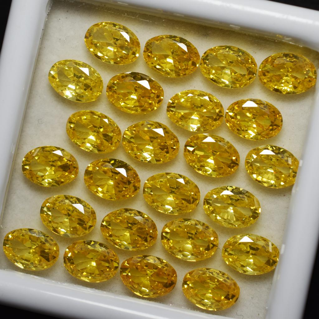 Natural Yellow Sapphire Oval Cut 9 Pcs 7x5 MM Lot CERTIFIED Loose Gemstone s-45000