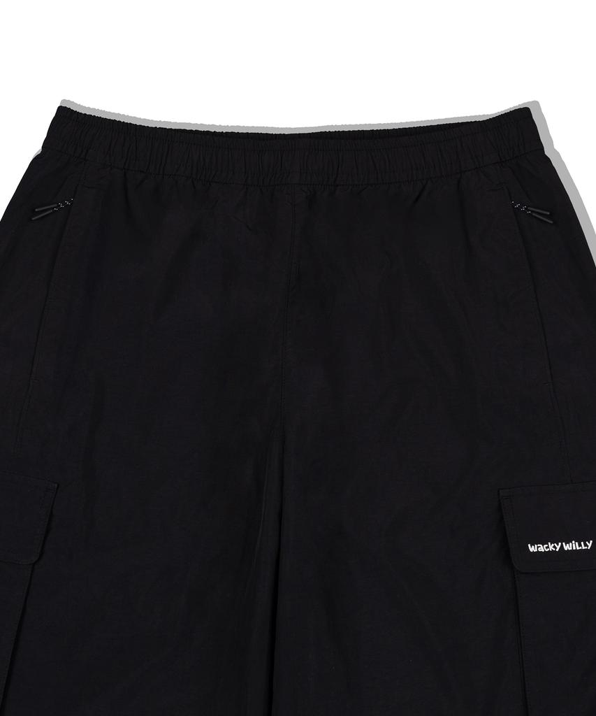 WACKY WILLY Nylon Cargo Track Pants Black