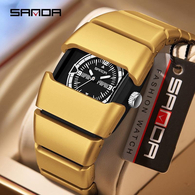 SANDA Cool Watch For Men Creative Style Alien Design Waterproof Luminous Quartz Watches Male Sports Wristwatch