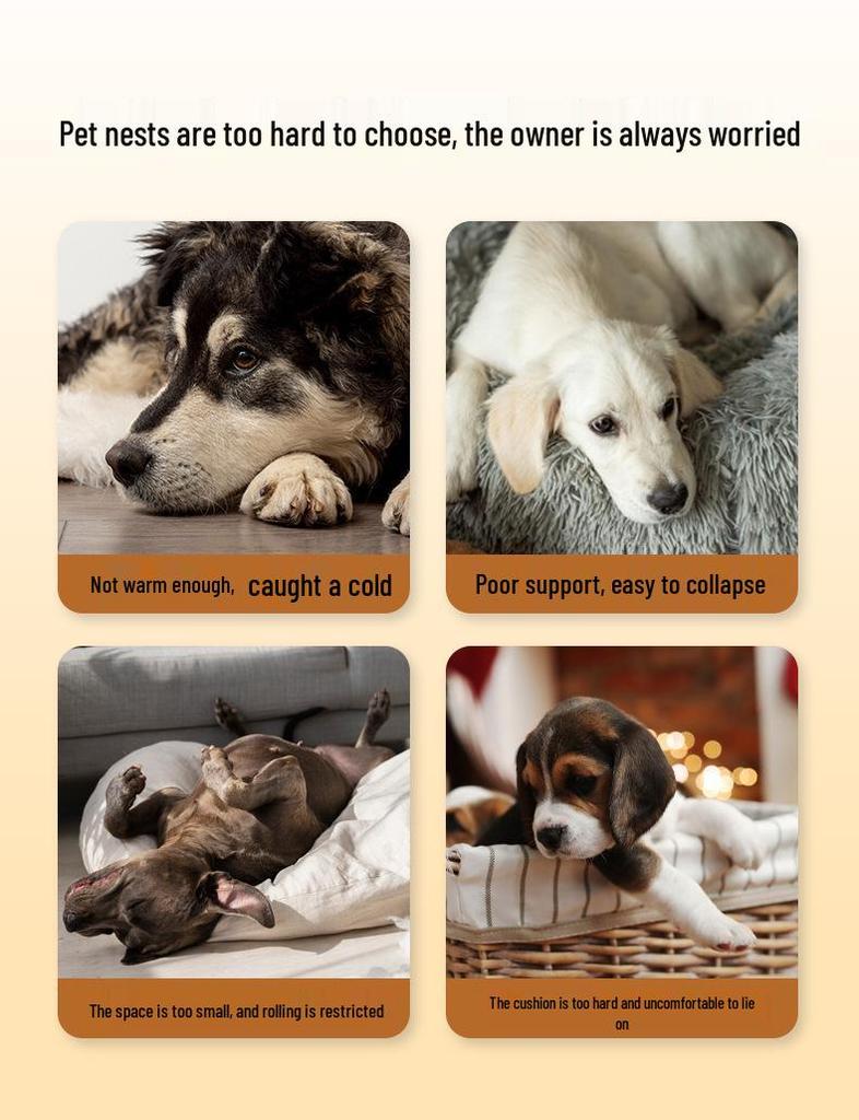 Doghouse Thickened Removable & Washable Large Dog Mat - Winter Warm Nest