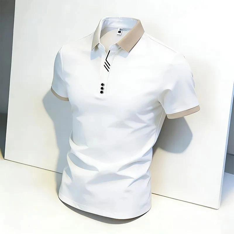 New Style Fashionable Men's Shirt Summer Lightweight Casual Business Collar Short-sleeved T-shirt