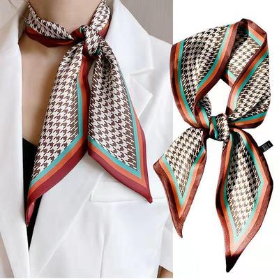 Narrow Long Silk Scarf Hairband Decoration Realistic Silk Necktie Angle Silk Scarf Lightweight Luxury Scarf Fashion