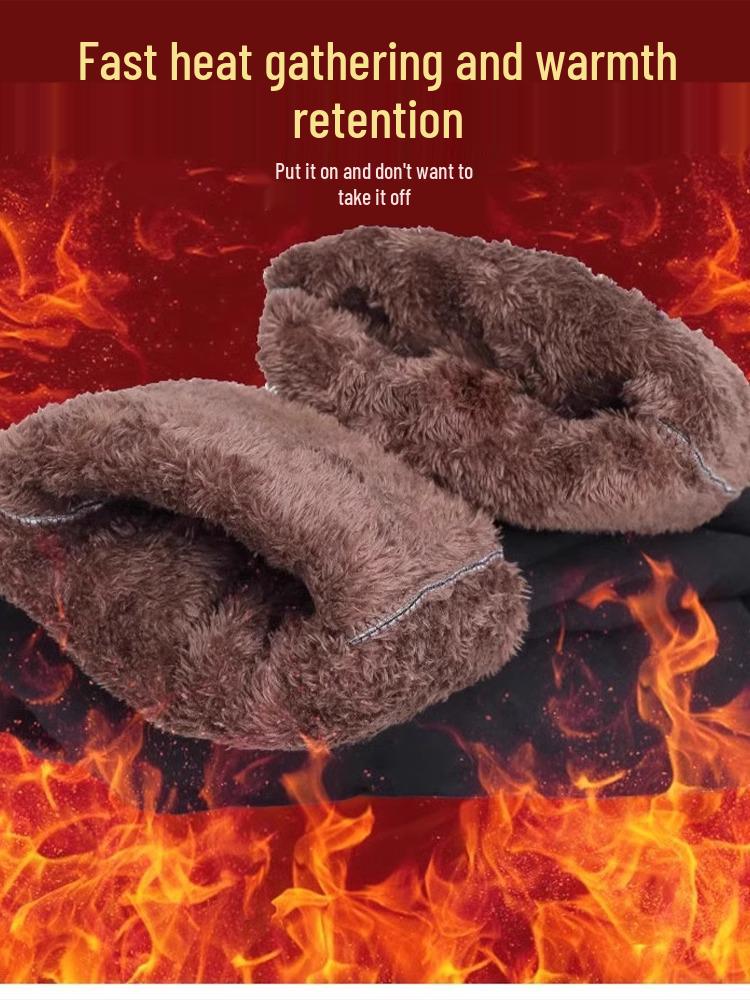 Women's Warm Winter Pants - Middle-Aged & Elderly, Thick Velvet & Lamb's Wool, Loose Fit, Cotton, Grandma Style