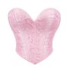 Rosa Blommig Axelbandslös Midjesnörande Bustier Topp för Kvinnor - Europeisk & Amerikansk Stil Formkläder