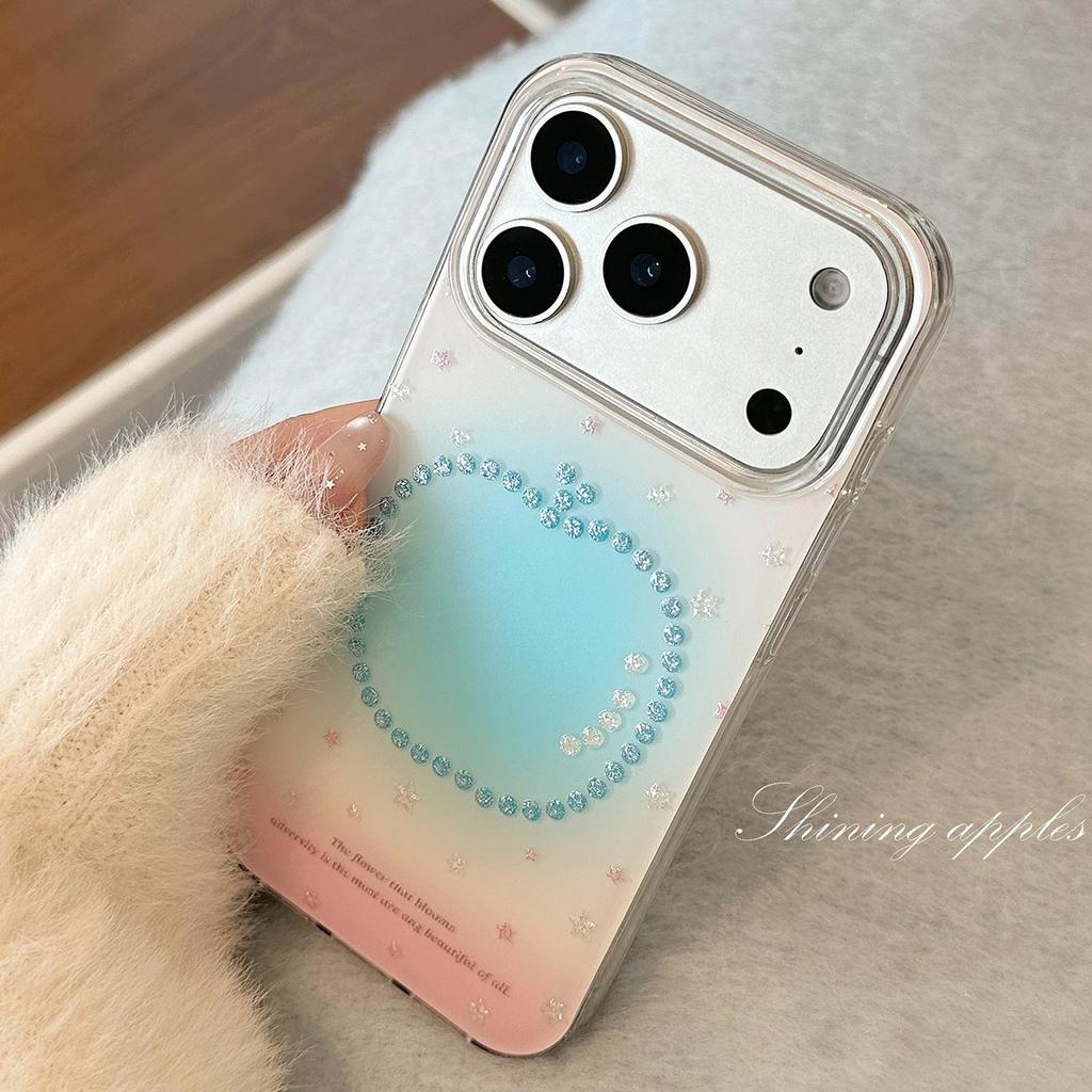Glitter Gradient Powder Blue iPhone Case for iPhone 17 and iPhone 17 Pro Max