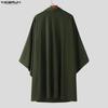 INCERUN Men Spring Long Sleeve Buttons Up Layers Irregular Shirts Cloak Tops