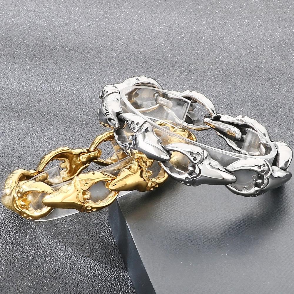FengShui Wealth And Luck Man Bracelet Cool Crab Claw Style Chain Bracelets for Men Stainless Steel Geomancy Jewelry Accessories