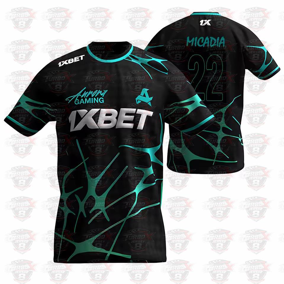 Aurora Esports Club Neues Sommer Cs2 Esl Professionelle Liga Trainings Trikot Spieler Personalisiertes T-Shirt Fan Geschenk Top XS black