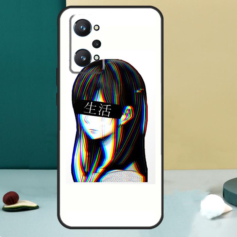 Sad Japanese Aesthetic Art For Realme GT 6T 5 6 GT 7 Pro C67 C75 C61 C55 C53 C51 C21Y C25S 10 11 12 13 14 Pro Plus Case