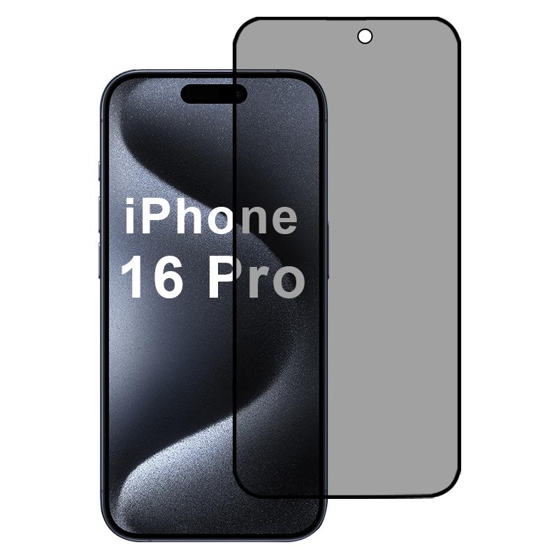 

For iPhone 16 Pro Privacy Screen Protector High Aluminum-Silicon Glass Anti-Peeping Film Type A