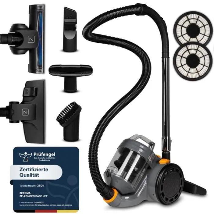 ZEEGMA Zonder Base Jet - Aspirateur Sans Sac - Technologie Cyclonique - 2 X Filtre HEPA - 899 W - 2 L - 79dB - Eco-classe A