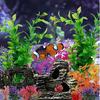 Fish Tank Decorations Plants with Resin Broken Barrel and Cave Rock View, 15pcs Aquarium Decorations Plants Plastic,Fish Tank Accessories, Fish Cave