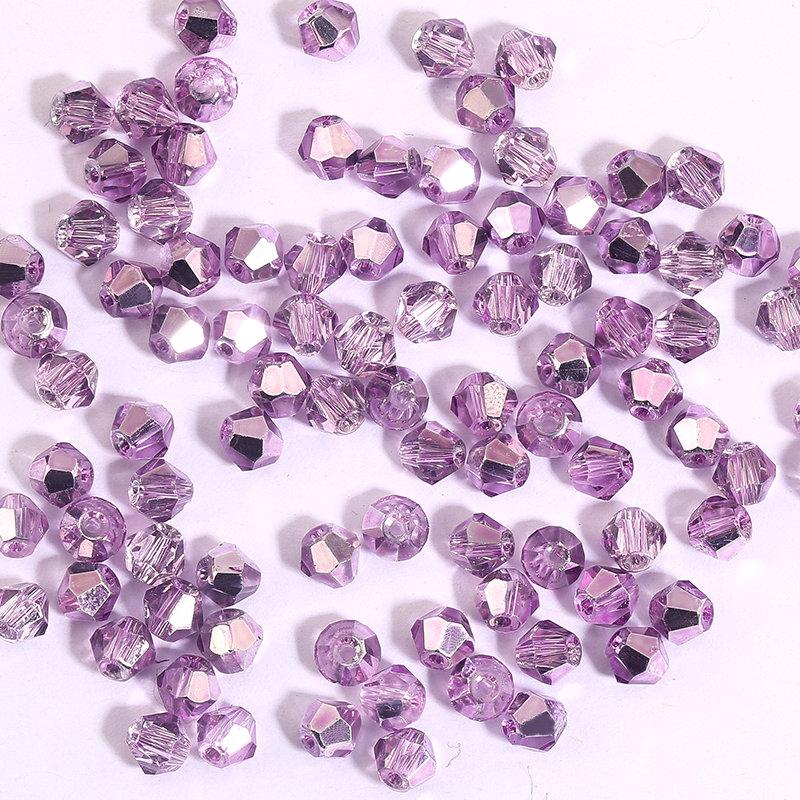 200 Pièces 4MM Perles de Verre Forme Cônes Cristaux Facettés pour la Fabrication de Bijoux Bracelet Collier Boucles d'Oreilles Perles DIY