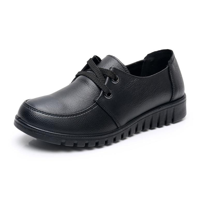 Loafers for Woman New Soft Soled Casual Women's Shoes Flat Soled and Lightweight Women's Leather Shoes Black